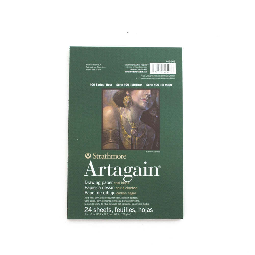 Strathmore, Black, Sketchbooks & Pads, Art & School, 60#, Artagain, 24 sheet, 36187, 6"x9"